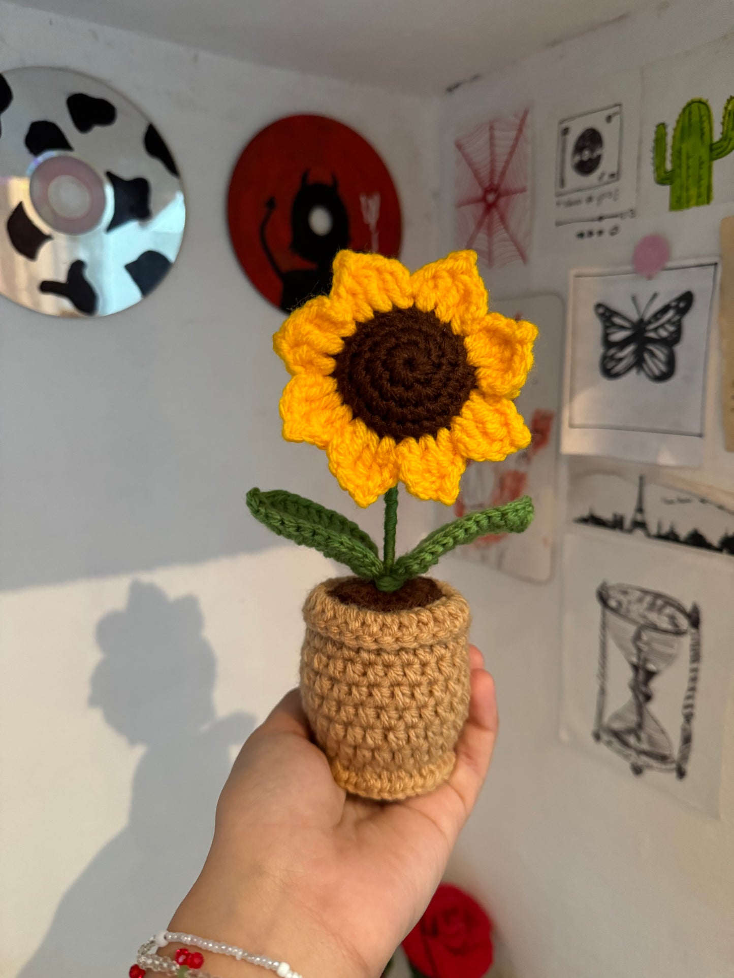 Sunflower Crochet Pot