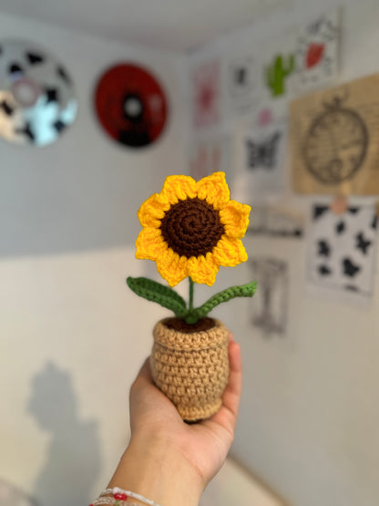 Sunflower Crochet Pot