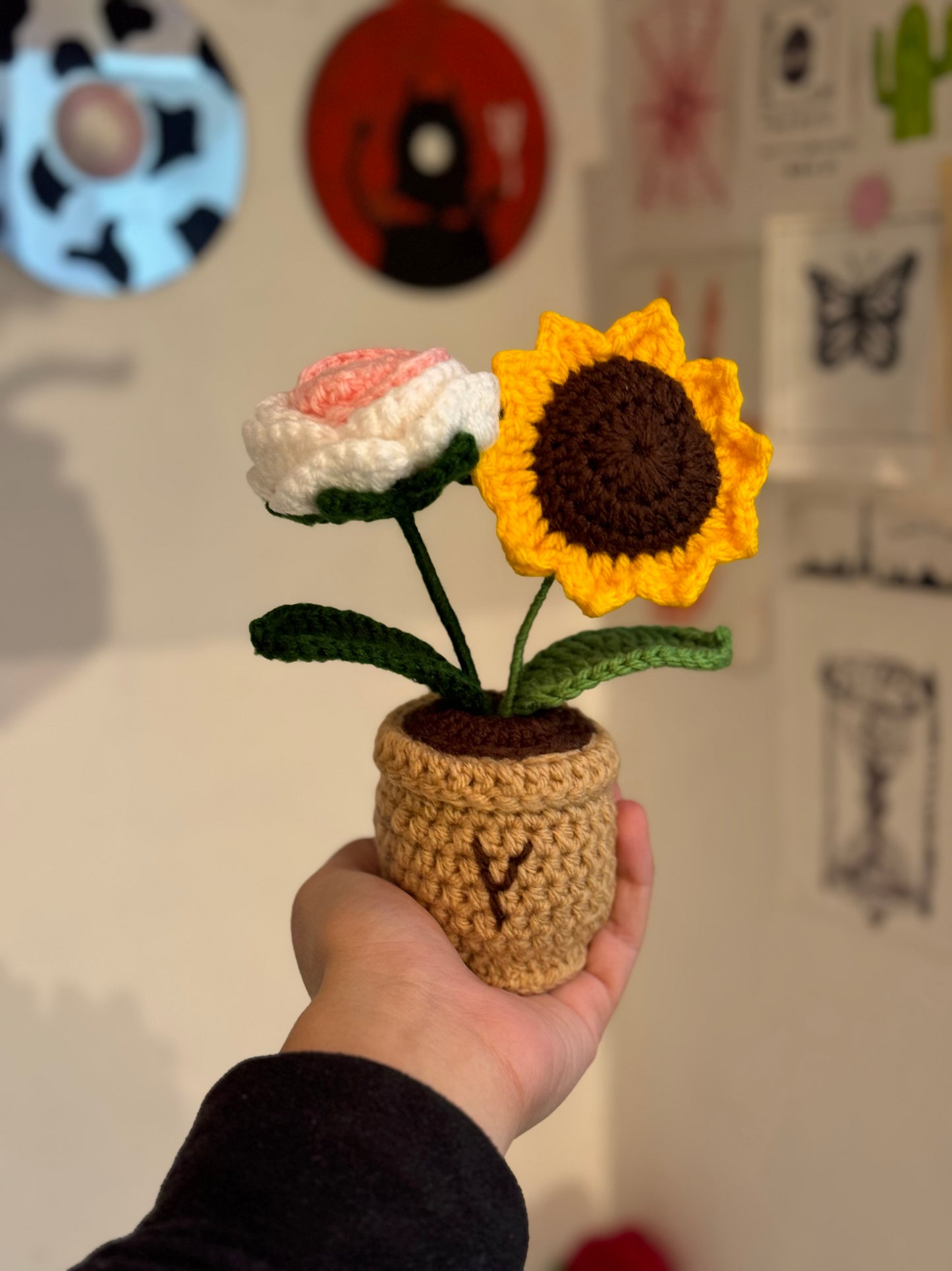 Floral Delight Crochet Pot